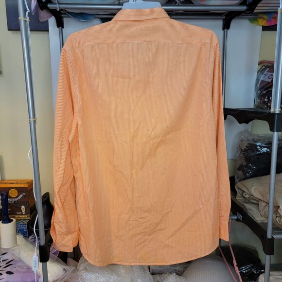 Ralph Lauren Polo Jeans Co. Full Button LS Orange Tiny Checker - Size XL - Picture 2 of 3